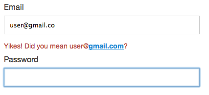 Email suggestion to the user